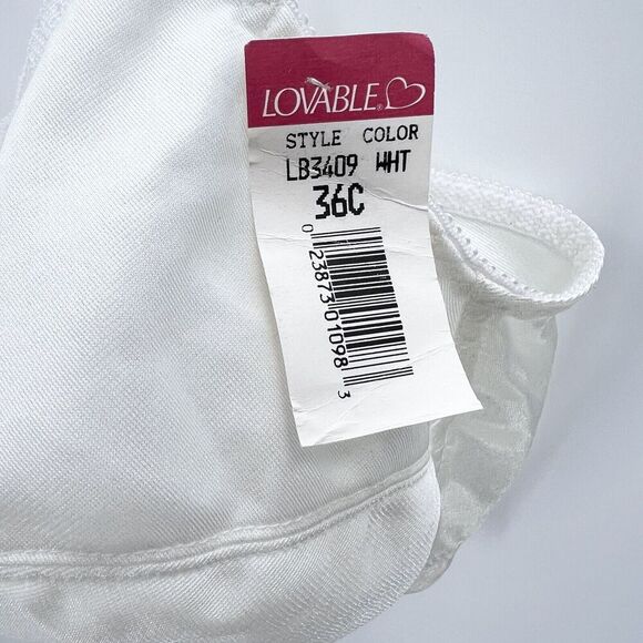 Vintage Lovable White Satin & Lace Full Coverage Unpadded Bra - Picture 6 of 6